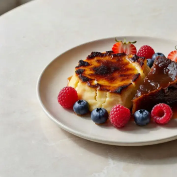 Dessert from The Lucky Ladle featuring a plated seasonal sweet